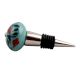 Sea Green Flower Ceramic Wine Stopper (Pack Of One Piece)